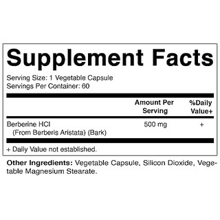 Foto 2 | Suplemento Vitamático De Berberina 500 Mg, 60 Cápsulas Vegetales - Venta Internacional.