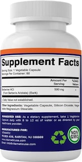 Foto 5 | Suplemento Vitamático De Berberina 500 Mg, 60 Cápsulas Vegetales - Venta Internacional.