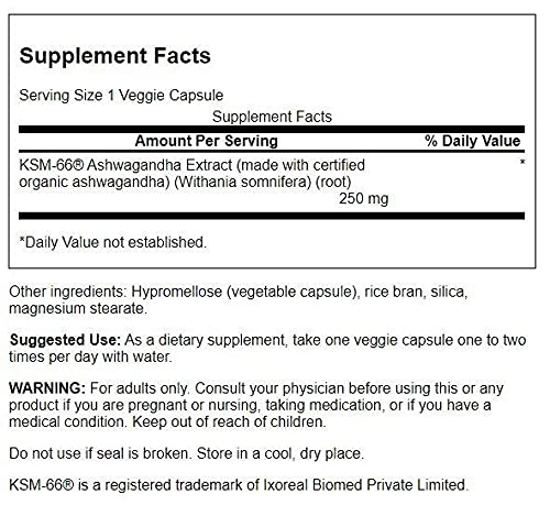 Foto 3 pulgar | Suplemento Swanson Ultimate Ashwagandha Ksm-66 250 Mg 60 Cápsulas - Venta Internacional.