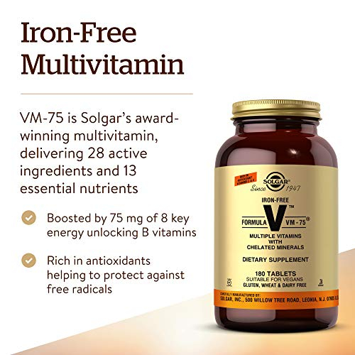 Foto 4 pulgar | Suplemento Multivitamínico Solgar Formula Vm-75 180 Comprimidos - Venta Internacional.