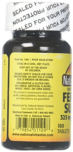 Foto 3 pulgar | Suplemento Nature's Blend De Sulfato Ferroso 325 Mg Bpk 100 Tabletas - Venta Internacional.
