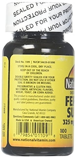 Foto 2 | Suplemento Nature's Blend De Sulfato Ferroso 325 Mg Bpk 100 Tabletas - Venta Internacional.