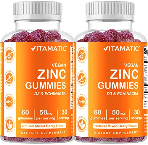 Gomitas Vitamatic Zinc 50 Mg Para Adultos, 60 Gomitas Veganas X2 - Venta Internacional.