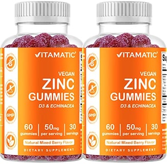 Foto 1 | Gomitas Vitamatic Zinc 50 Mg Para Adultos, 60 Gomitas Veganas X2 - Venta Internacional.