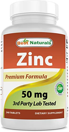 Suplemento De Zinc Best Naturals, Gluconato De Zinc, 50 Mg, 240 Tabletas - Venta Internacional.