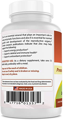 Foto 7 pulgar | Suplemento De Zinc Best Naturals, Gluconato De Zinc, 50 Mg, 240 Tabletas - Venta Internacional.