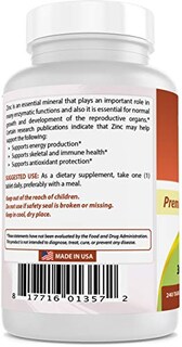 Foto 6 | Suplemento De Zinc Best Naturals, Gluconato De Zinc, 50 Mg, 240 Tabletas - Venta Internacional.