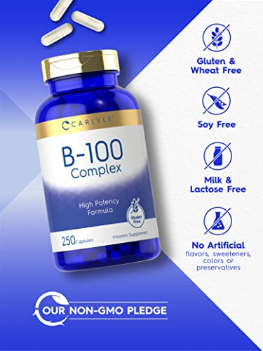Foto 4 | Suplemento Carlyle B-100 Complex De Vitamina 250 Cápsulas - Venta Internacional.