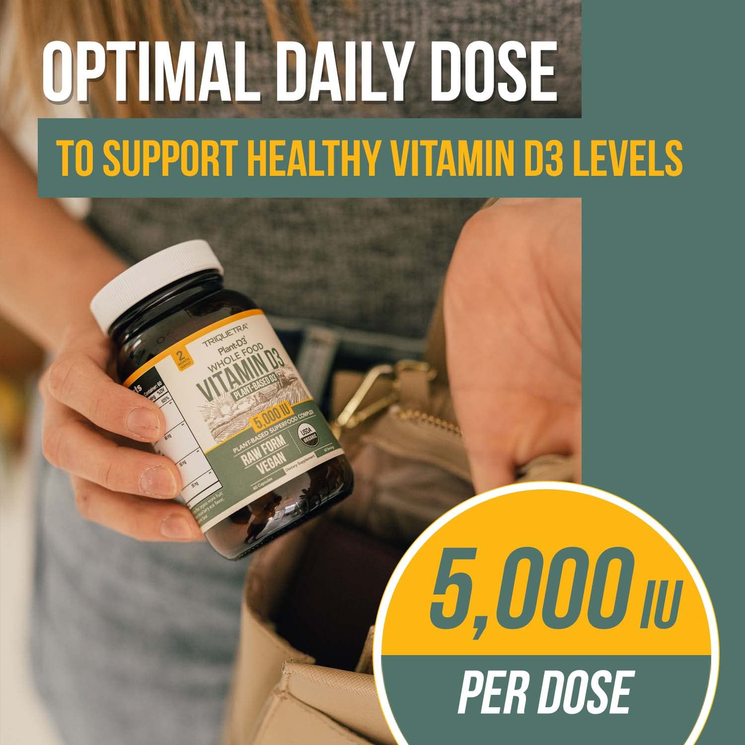 Foto 4 pulgar | Suplemento De Vitamina D3 Orgánica Triquetra Health 5,000 Ui - Venta Internacional.