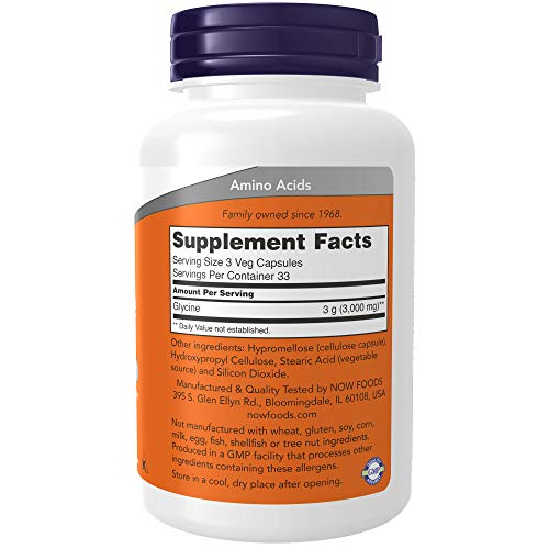 Foto 3 pulgar | Supplement Now Glicina De 1000 Mg En Forma Libre, 100 Cápsulas Vegetarianas - Venta Internacional.