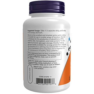 Foto 3 | Supplement Now Glicina De 1000 Mg En Forma Libre, 100 Cápsulas Vegetarianas - Venta Internacional.