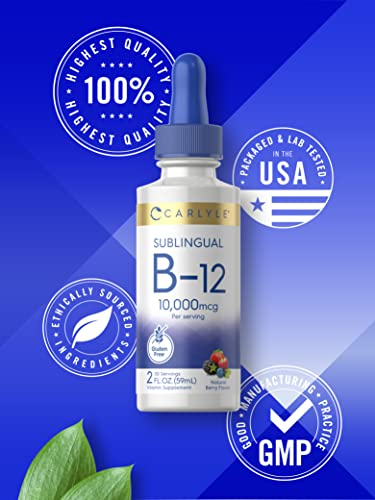 Foto 6 pulgar | Suplemento De Vitamina B12 Carlyle, 10 000 Mcg, 60 Ml, Sublingual - Venta Internacional.