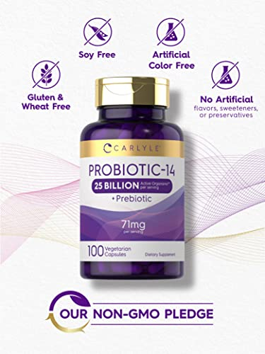 Foto 5 pulgar | Suplemento Probiótico Carlyle Probiotic-14 25 Mil Millones De Cfu 100 - Venta Internacional.
