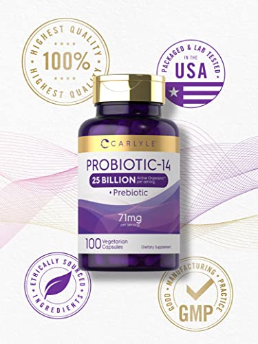 Foto 5 | Suplemento Probiótico Carlyle Probiotic-14 25 Mil Millones De Cfu 100 - Venta Internacional.