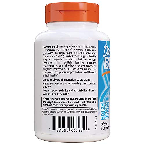 Foto 4 pulgar | Suplemento Doctor's Best Brain Magnesium 90 Cápsulas Vegetales - Venta Internacional.