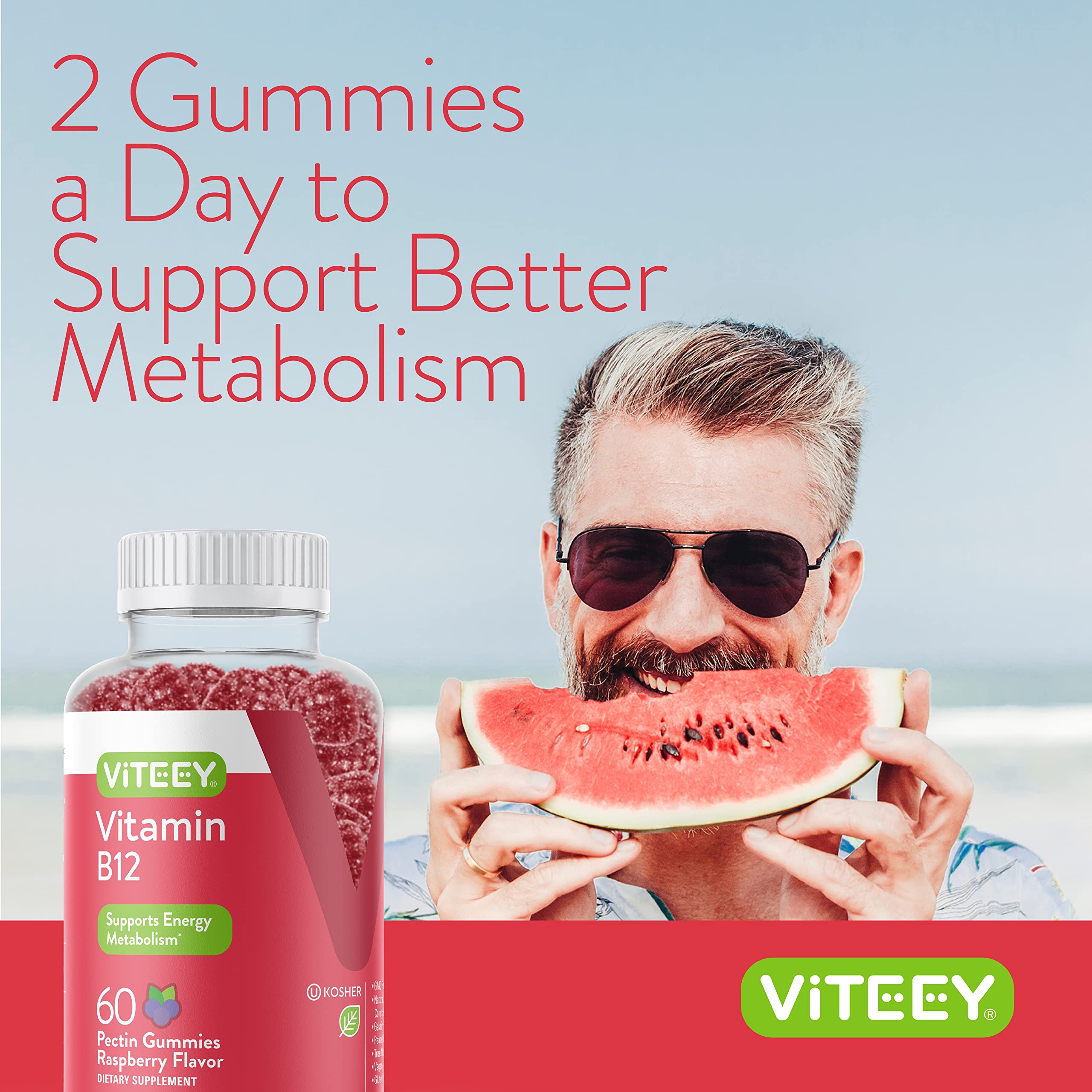Foto 7 pulgar | Complemente Las Gomitas Viteey Con Vitamina B12 De 1000 Mcg Para Obtener Energía - Venta Internacional.