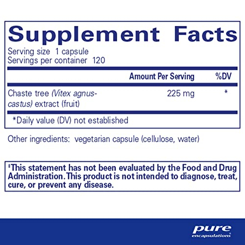 Foto 3 pulgar | Suplemento Pure Encapsulations Chaste Tree (vitex) 120 Cápsulas - Venta Internacional.