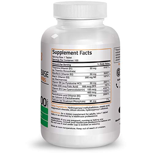 Foto 3 pulgar | Suplemento Bronson Super B Vitamina B Complex 250 Comprimidos - Venta Internacional.