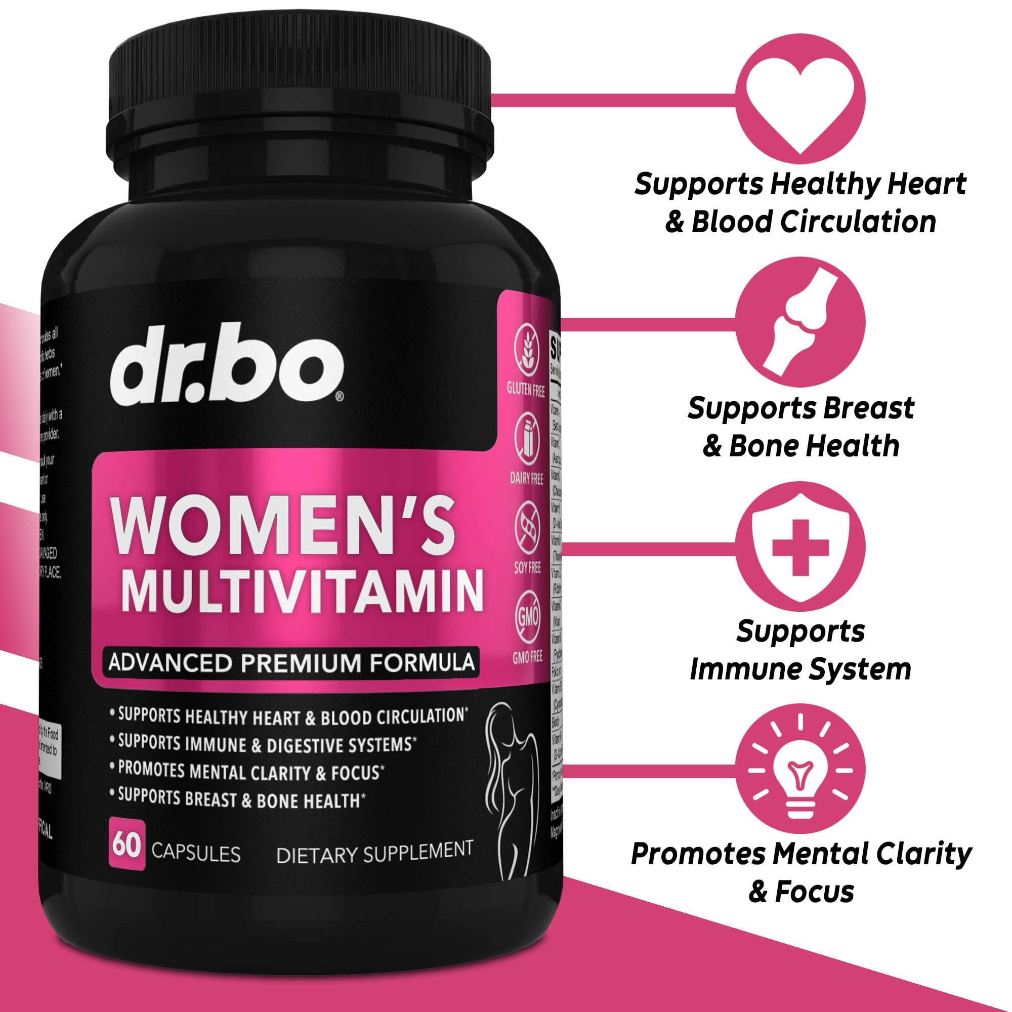 Foto 3 pulgar | Multivitamínico Dr. Bo Natural Para La Salud Diaria Para Mujeres - Venta Internacional.