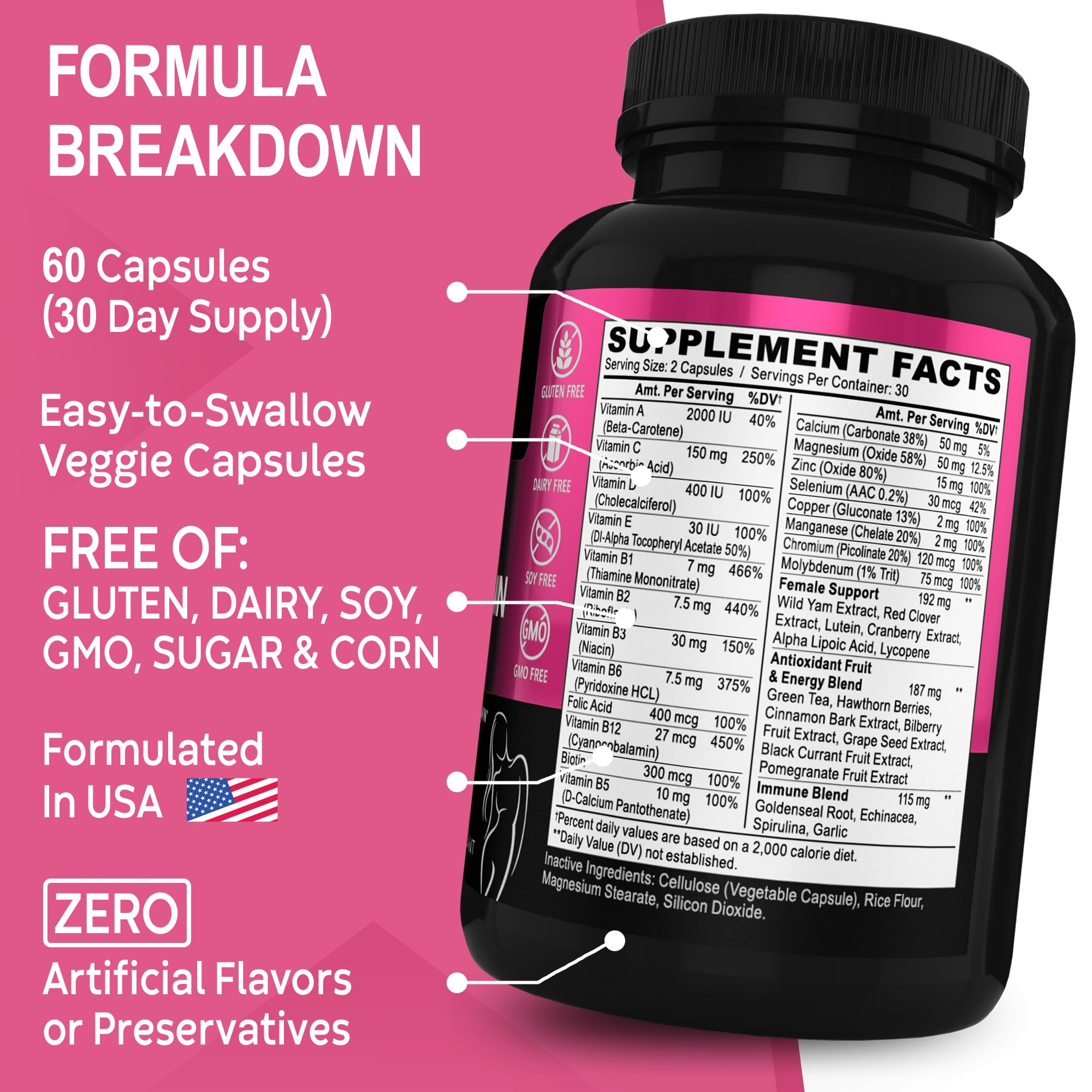 Foto 7 pulgar | Multivitamínico Dr. Bo Natural Para La Salud Diaria Para Mujeres - Venta Internacional.