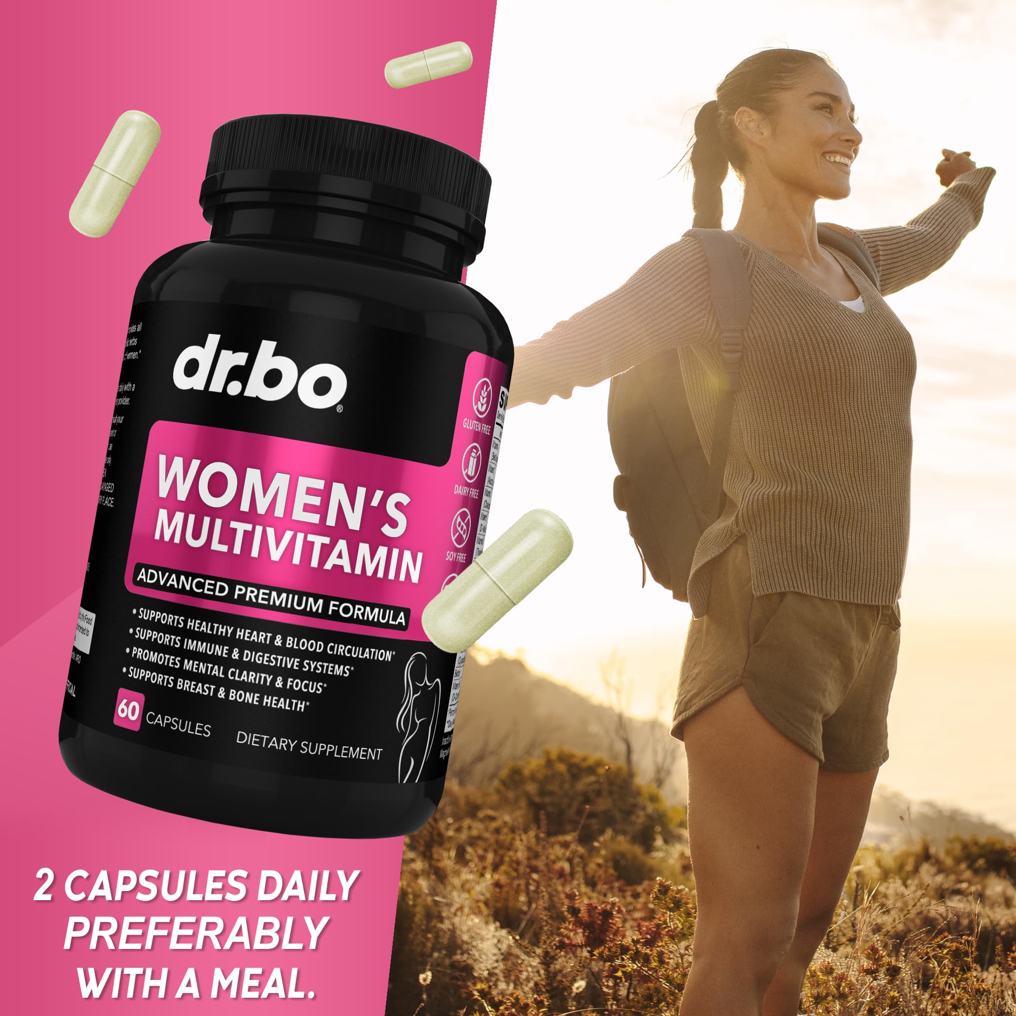 Foto 8 pulgar | Multivitamínico Dr. Bo Natural Para La Salud Diaria Para Mujeres - Venta Internacional.