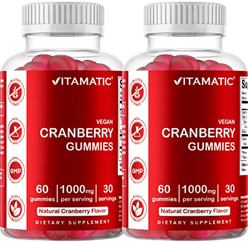 Foto 2 pulgar | Gomitas Veganas De Arándano Supplement Vitamatic, 1000 Mg, 60 Unidades - Venta Internacional.