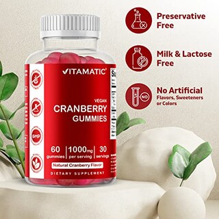 Foto 3 | Gomitas Veganas De Arándano Supplement Vitamatic, 1000 Mg, 60 Unidades - Venta Internacional.
