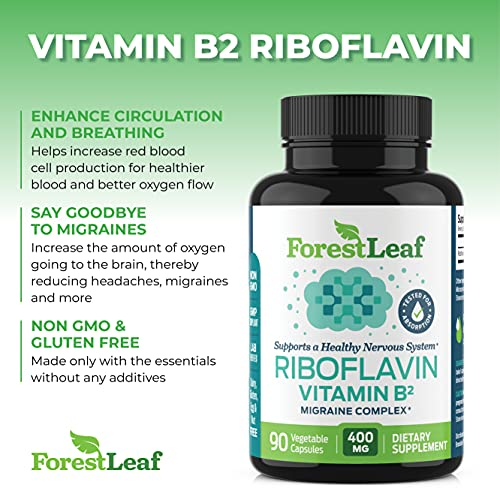 Foto 5 pulgar | Suplemento Forestleaf De Vitamina B2 Y Riboflavina, 400 Mg, 90 Cápsulas - Venta Internacional.
