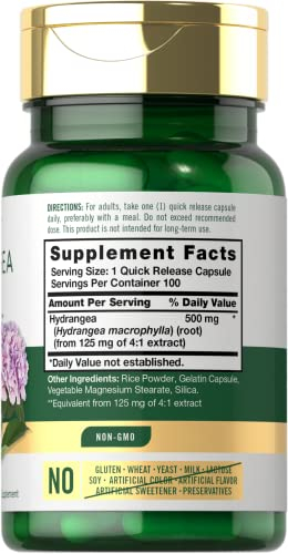 Foto 3 pulgar | Suplemento Carlyle: Cápsulas De Raíz De Hortensia, 500 Mg, 100 Unidades - Venta Internacional.