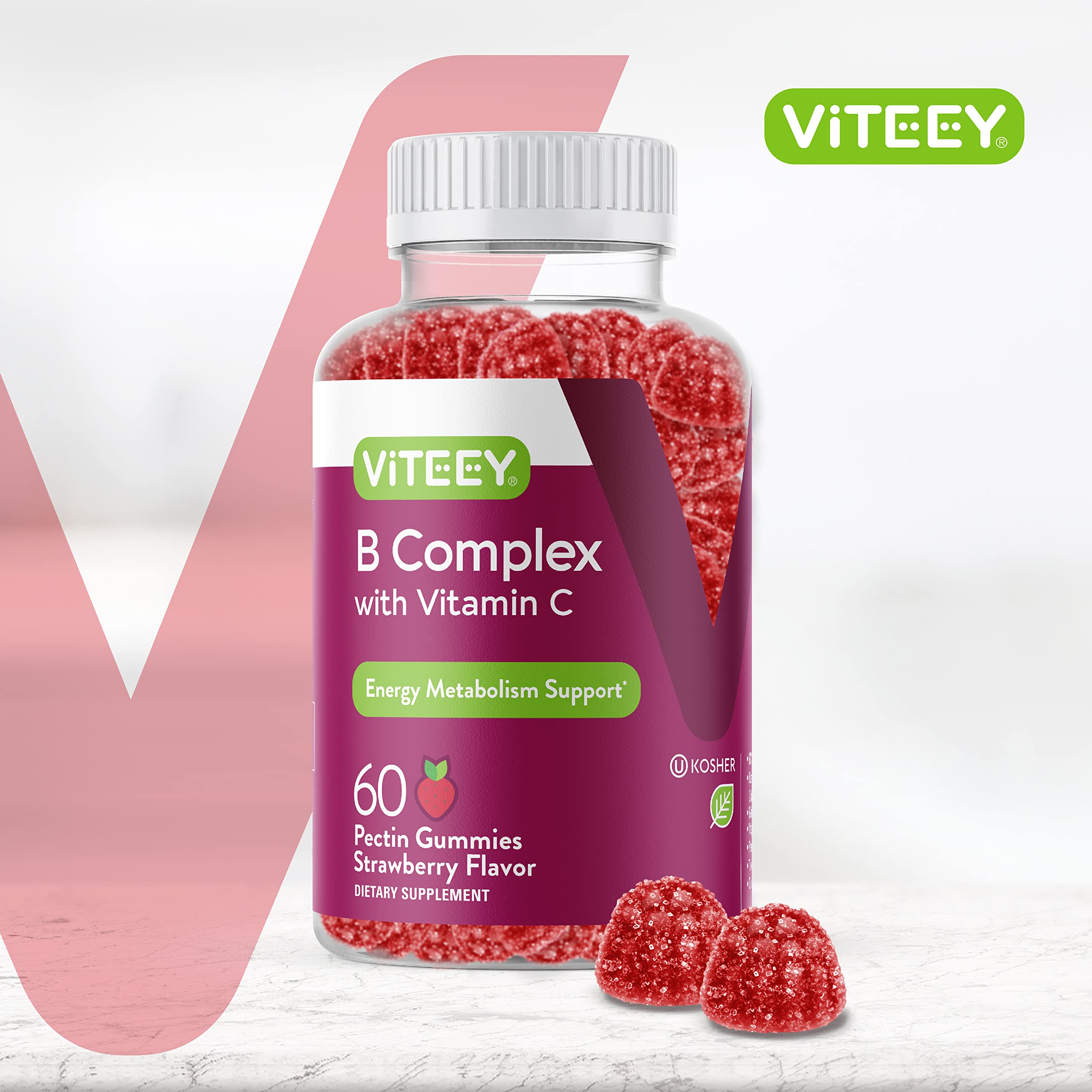 Foto 3 pulgar | Gummies Viteey Con Complejo De Vitamina B Y Vitamina C, Suministro De 1 Mes - Venta Internacional.