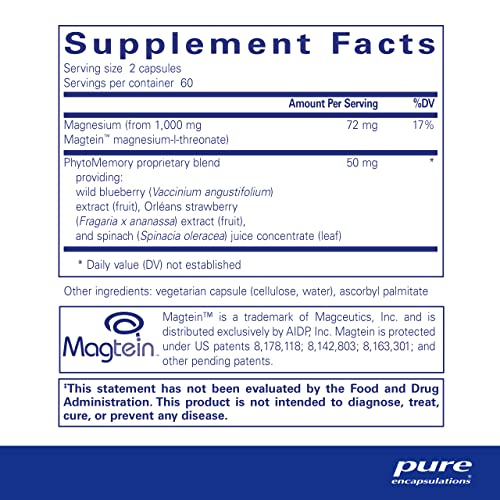 Foto 3 pulgar | Suplemento Pure Encapsulations Cognimag 120 Cápsulas - Venta Internacional.