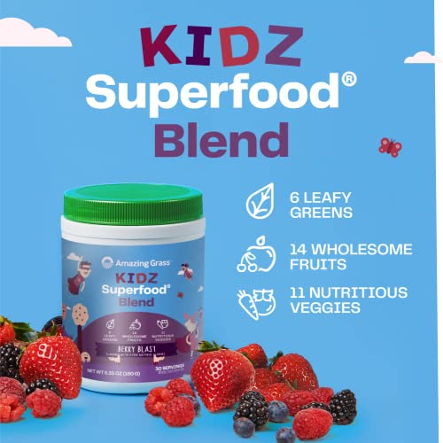 Foto 5 pulgar | Suplemento Amazing Grass Kidz Superfood Berry Blast 30 Porciones - Venta Internacional.