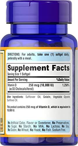 Foto 4 pulgar | Suplemento Puritan's Pride De Vitamina D3, 10 000 Ui, 200 Ml - Venta Internacional.