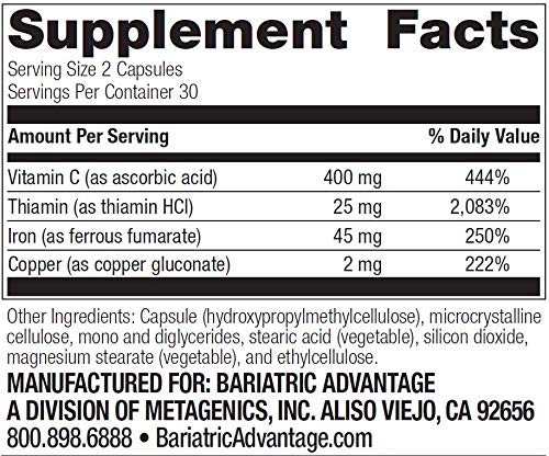 Foto 3 pulgar | Suplemento Bariatric Advantage Iron 45 Mg Con Vitamina C - Venta Internacional.