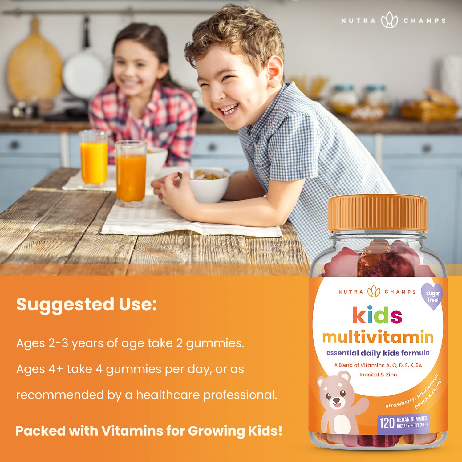 Foto 3 pulgar | Gomitas Multivitamínicas Nutrachamps Kids 120 Gomitas - Venta Internacional.