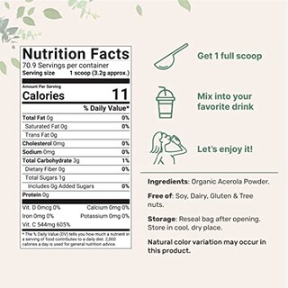 Foto 2 | Acerola y Cereza en Polvo Microingredientes Orgánicos 250 ml - Venta Internacional.
