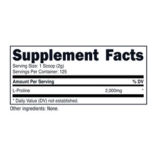 Foto 7 | Suplemento Nutricost L-prolina En Polvo 250 G - 2000 Mg/serv - Venta Internacional.