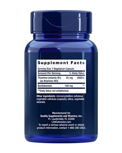Foto 2 | Complemente La Benfotiamina Life Extension Con 100 Mg De Tiamina - Venta Internacional.