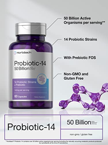 Foto 4 pulgar | Suplemento Horbaach Probiotic-14 50 Mil Millones 60 Cápsulas - Venta Internacional.