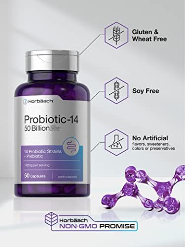 Foto 5 pulgar | Suplemento Horbaach Probiotic-14 50 Mil Millones 60 Cápsulas - Venta Internacional.