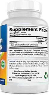 Foto 5 | Suplemento De Gluconato De Potasio Best Naturals 595 Mg 250 Table - Venta Internacional.
