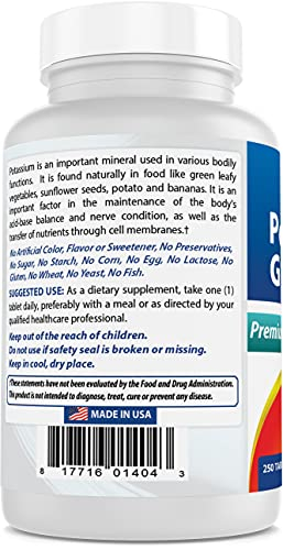 Foto 7 pulgar | Suplemento De Gluconato De Potasio Best Naturals 595 Mg 250 Table - Venta Internacional.