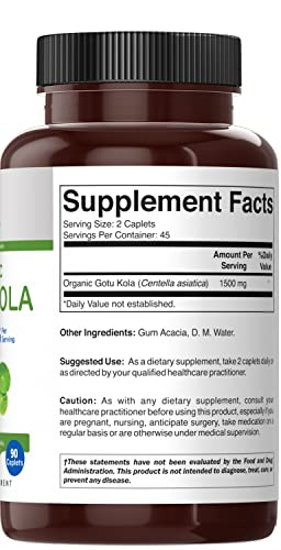 Foto 5 pulgar | Suplemento Brieofood Organic Gotu Kola 1500 Mg 90 Comprimidos - Venta Internacional.