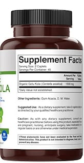 Foto 4 | Suplemento Brieofood Organic Gotu Kola 1500 Mg 90 Comprimidos - Venta Internacional.