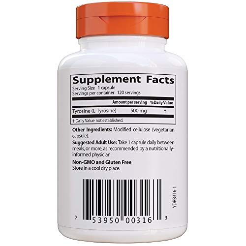Foto 3 pulgar | Suplemento Doctor's Best L-tirosina 120 Vc, Sin Ogm, Gluten  - Venta Internacional.