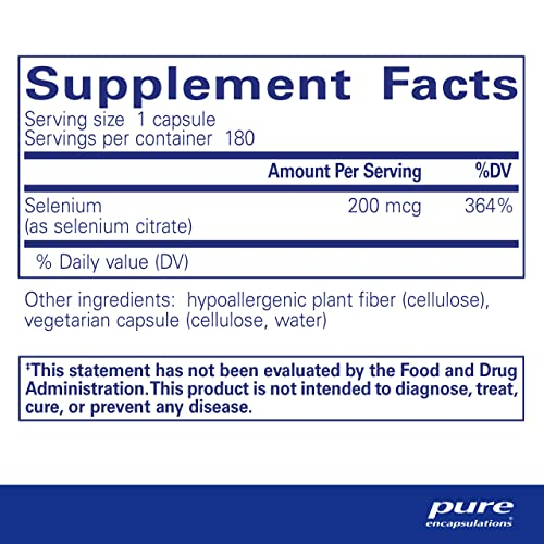 Foto 3 pulgar | Citrato De Selenio Supplement Pure Encapsulations 180 Cápsulas - Venta Internacional.