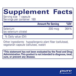 Foto 2 | Citrato De Selenio Supplement Pure Encapsulations 180 Cápsulas - Venta Internacional.