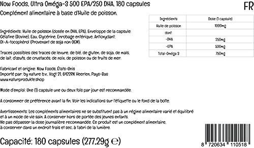 Foto 5 pulgar | Supplement Now Foods Ultra Omega-3 500 Epa/250 Dha 180 G - Venta Internacional.