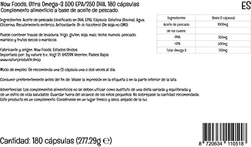 Foto 7 pulgar | Supplement Now Foods Ultra Omega-3 500 Epa/250 Dha 180 G - Venta Internacional.