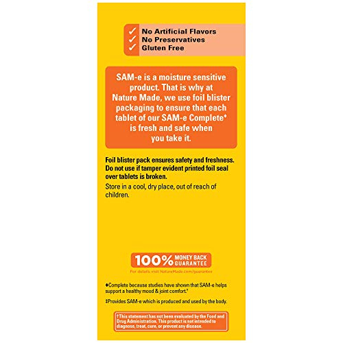 Foto 3 pulgar | Suplemento Nature Made Sam-e Complete 400 Mg 36 Comprimidos - Venta Internacional.
